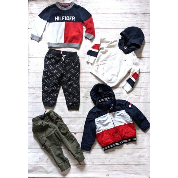 Lot Of 5 Tommy Hilfiger Toddler's Size 2-3T Jacket Tops Pants Cotton Knit - Picture 1 of 12